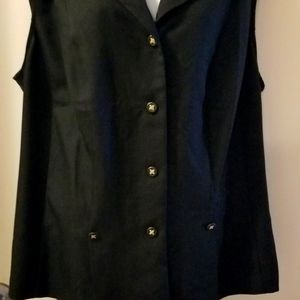 Women's plus button Vest Black, Size 24w